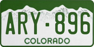 CO license plate ARY896