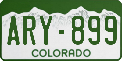CO license plate ARY899