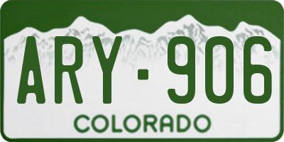 CO license plate ARY906