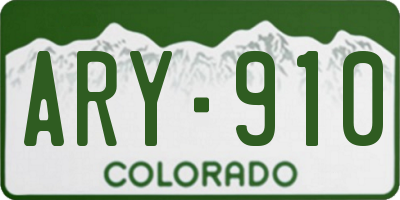 CO license plate ARY910