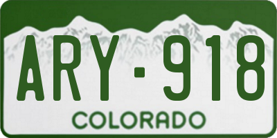 CO license plate ARY918
