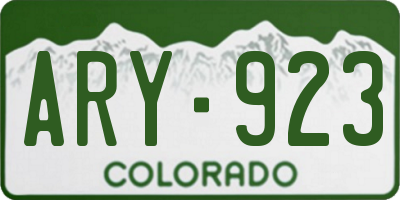 CO license plate ARY923