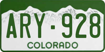 CO license plate ARY928