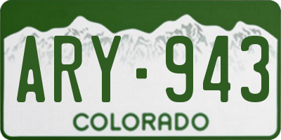 CO license plate ARY943