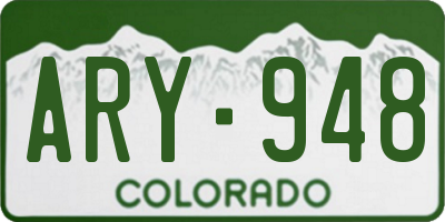 CO license plate ARY948