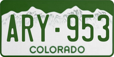CO license plate ARY953