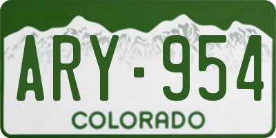 CO license plate ARY954
