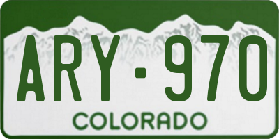 CO license plate ARY970