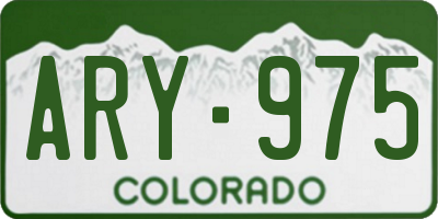 CO license plate ARY975