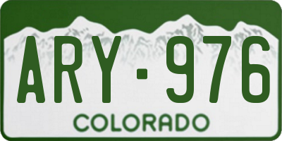 CO license plate ARY976