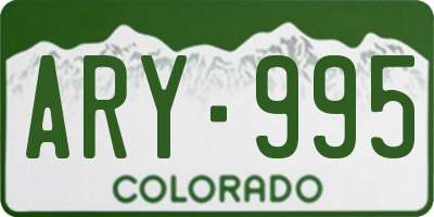 CO license plate ARY995