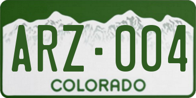CO license plate ARZ004