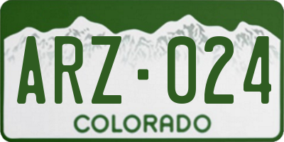 CO license plate ARZ024