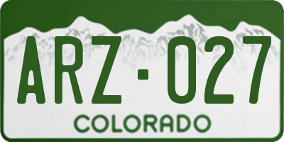 CO license plate ARZ027