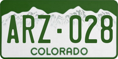 CO license plate ARZ028