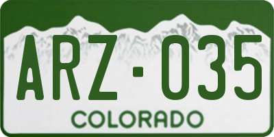 CO license plate ARZ035