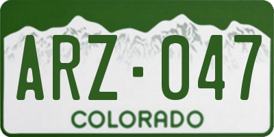 CO license plate ARZ047