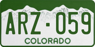 CO license plate ARZ059