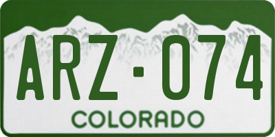 CO license plate ARZ074