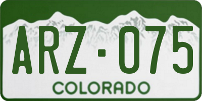 CO license plate ARZ075