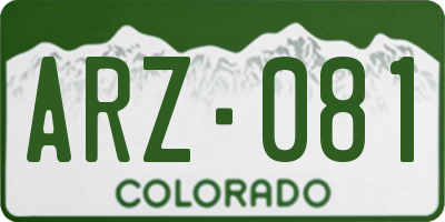 CO license plate ARZ081