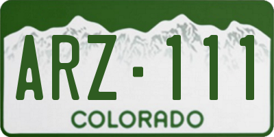 CO license plate ARZ111