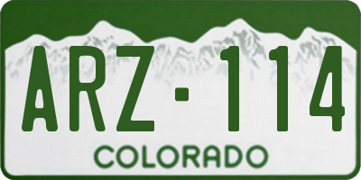 CO license plate ARZ114