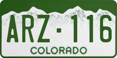 CO license plate ARZ116