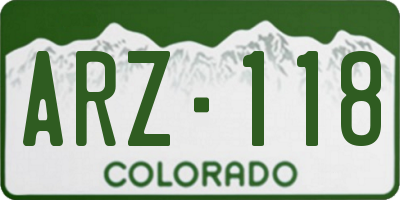 CO license plate ARZ118