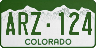 CO license plate ARZ124