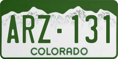 CO license plate ARZ131