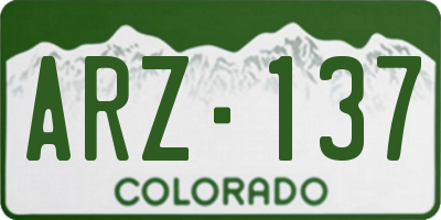 CO license plate ARZ137