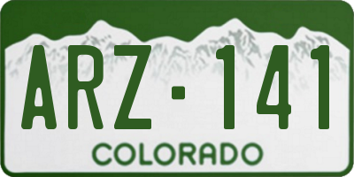 CO license plate ARZ141