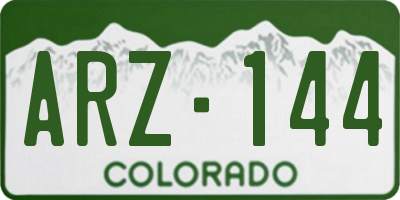 CO license plate ARZ144