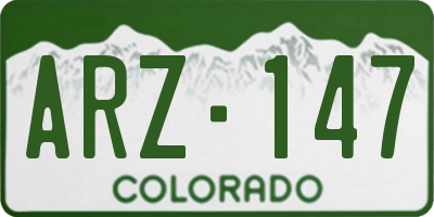 CO license plate ARZ147