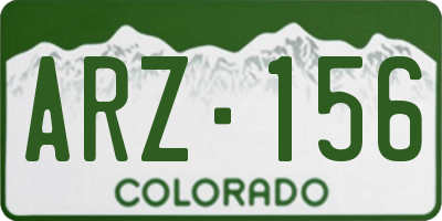 CO license plate ARZ156