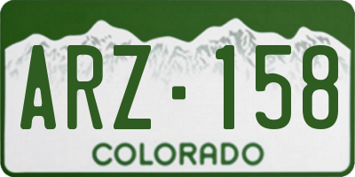CO license plate ARZ158