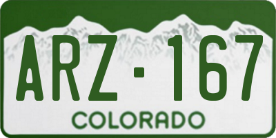 CO license plate ARZ167