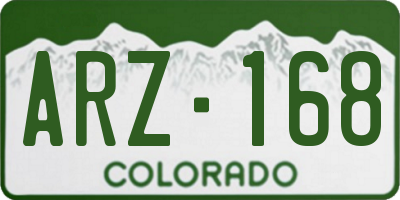 CO license plate ARZ168