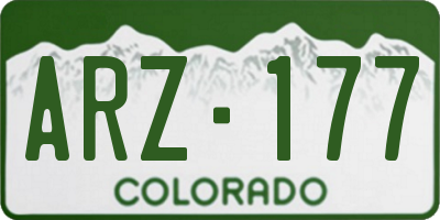 CO license plate ARZ177