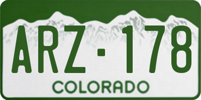 CO license plate ARZ178