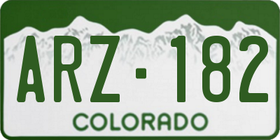 CO license plate ARZ182