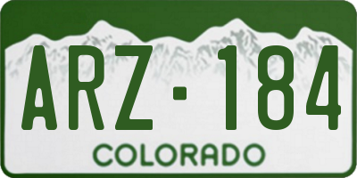 CO license plate ARZ184