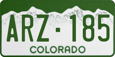 CO license plate ARZ185