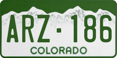 CO license plate ARZ186