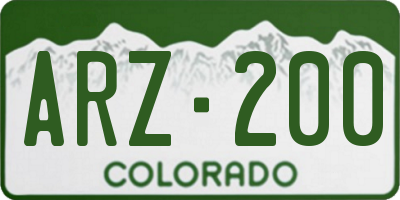 CO license plate ARZ200