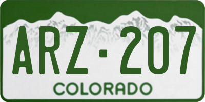 CO license plate ARZ207