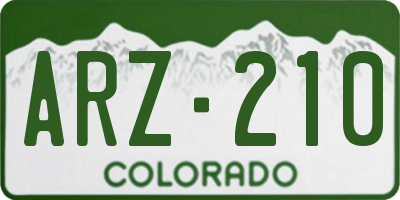 CO license plate ARZ210