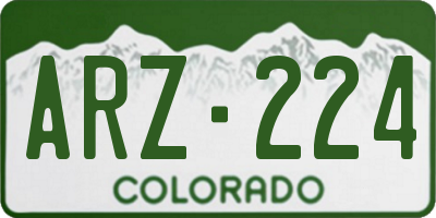 CO license plate ARZ224