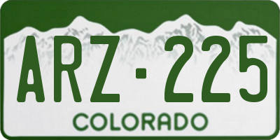 CO license plate ARZ225
